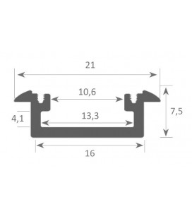 Aluminum profile for recessed model MINI size LEIRO