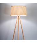 Lámpara de pie de madera con pantalla de tela natural - BEA