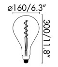Bombilla LED con filamento A160 ámbar 5W de Faro