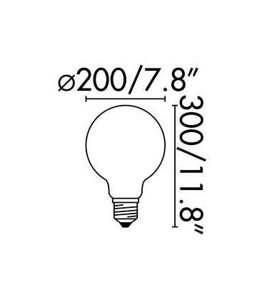 Bombilla LED con filamento G200 ámbar 5W regulable de Faro Barcelona