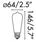 Pebetero LED con filamento liso 5W conexión E27 de Faro