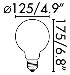 Bombilla LED globo ámbar con filamento 4W de Faro Barcelona