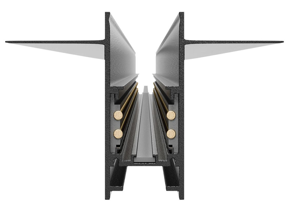 Carril magnético montaje empotrado con relieve de Roblan