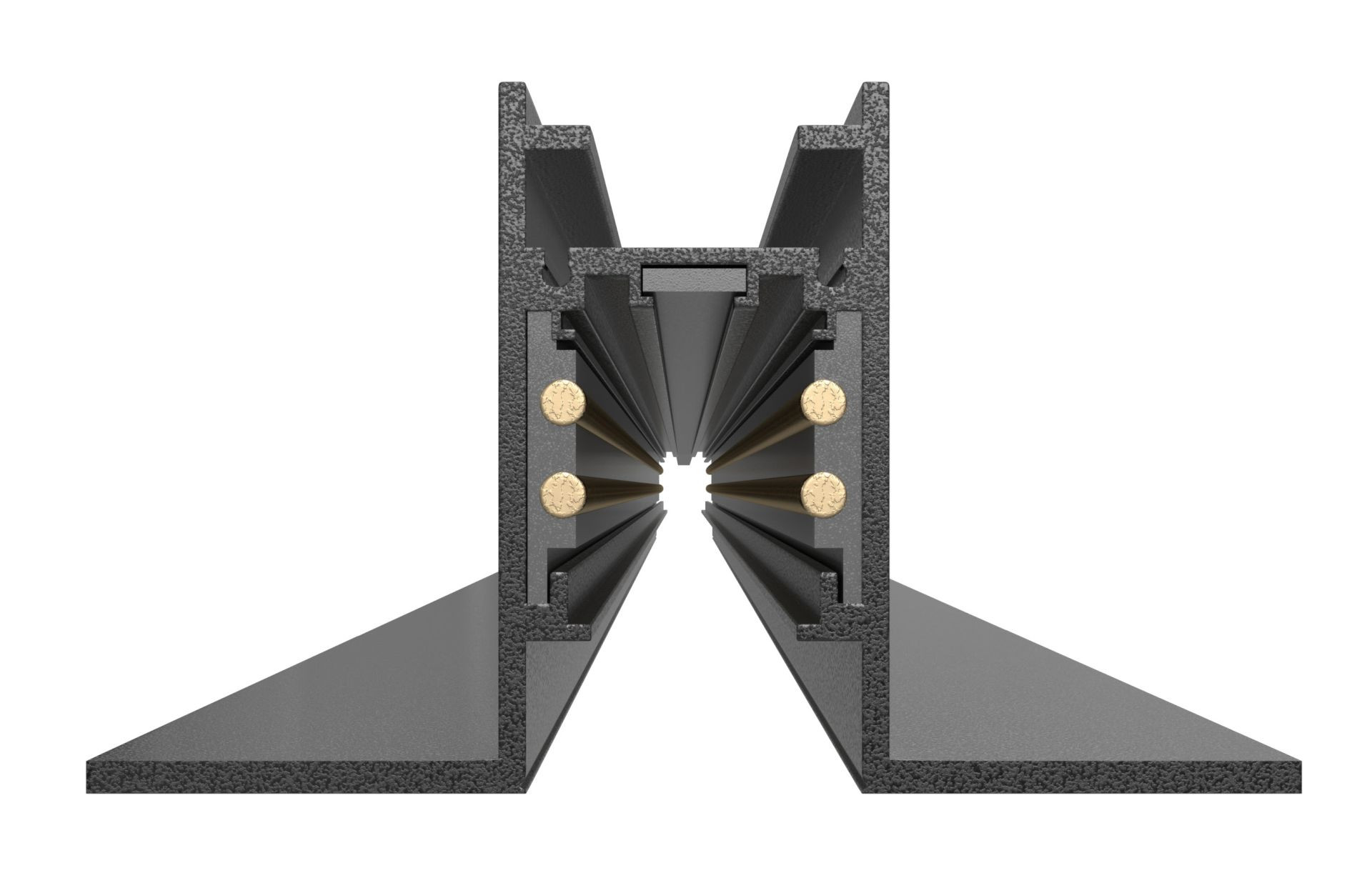 Carril magnético montaje empotrado a nivel de Roblan