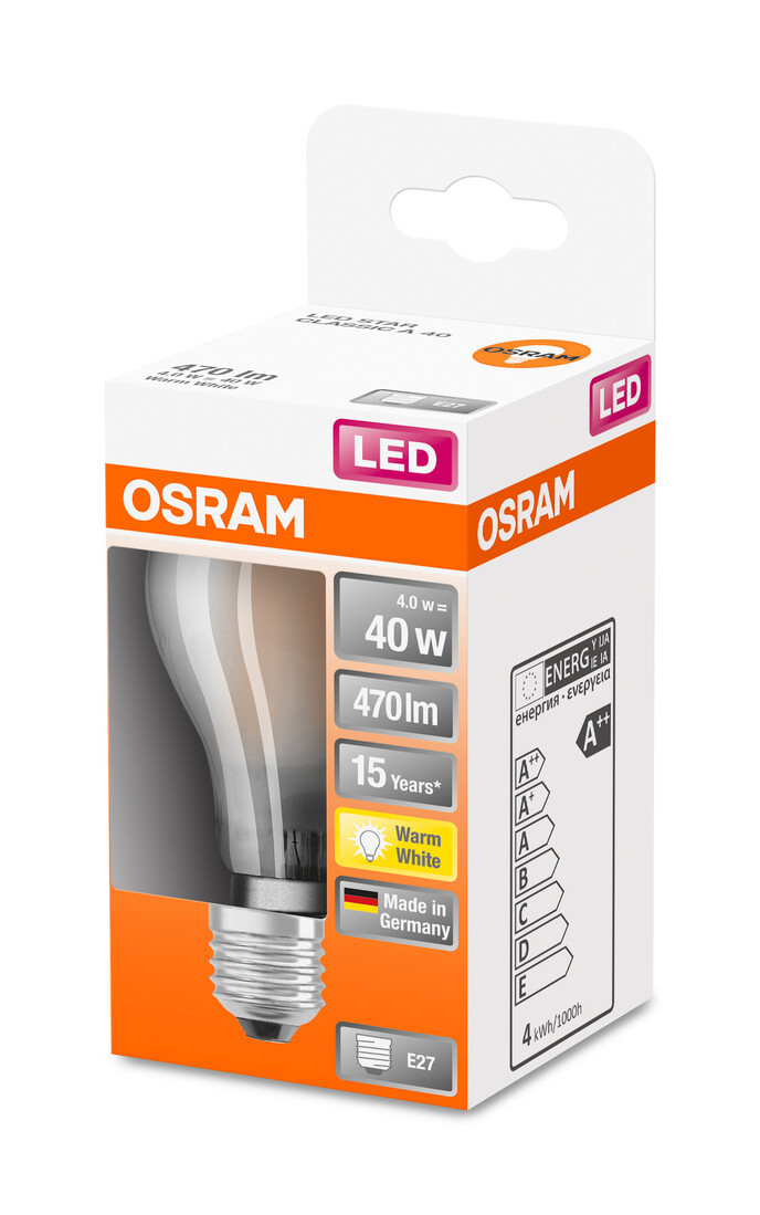 112469 LAMPARA STANDARD FIL LED MATE E27 4W 2700K RETROFIT OSRAM