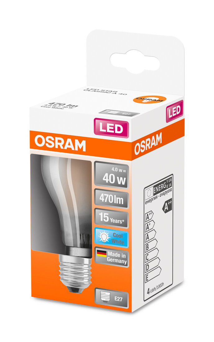 303409 LAMPARA STANDARD FIL LED MATE E27 4W 4000K RETROFIT OSRAM