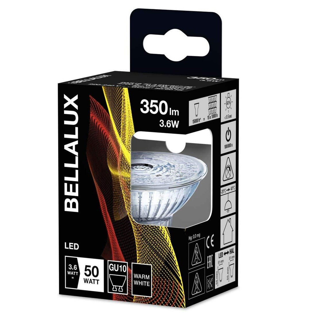112780 LAMPARA DICROICA LED 3,6W GU10 2700K BELLAL