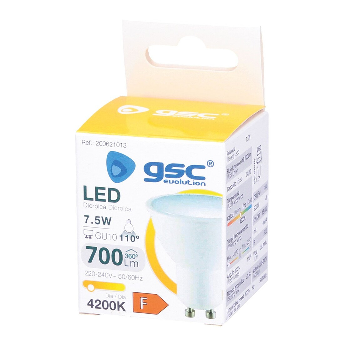 200621013 LAMPARA DICROICA LED GU10 7,5W 4200K 110º GSC