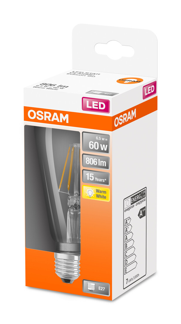 434424 LAMPARA PERA FIL LED E27 4W 2700K RETROFIT OSRAM