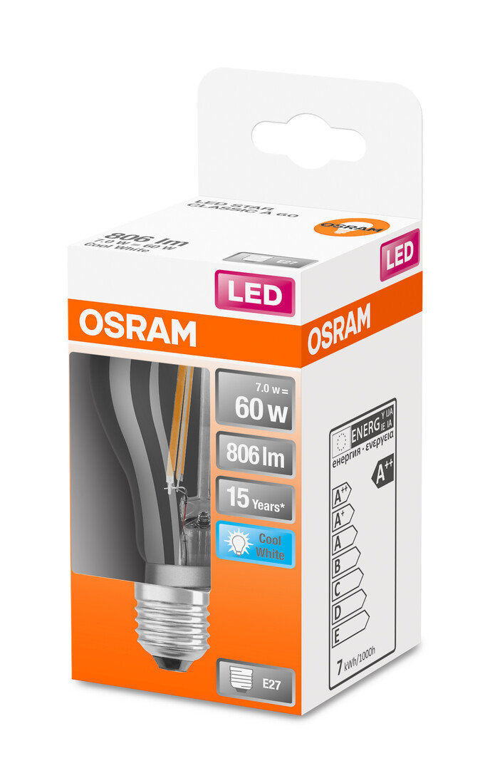 112308 LAMPARA STANDARD FIL LED E27 7W 4000K RETROFIT OSRAM