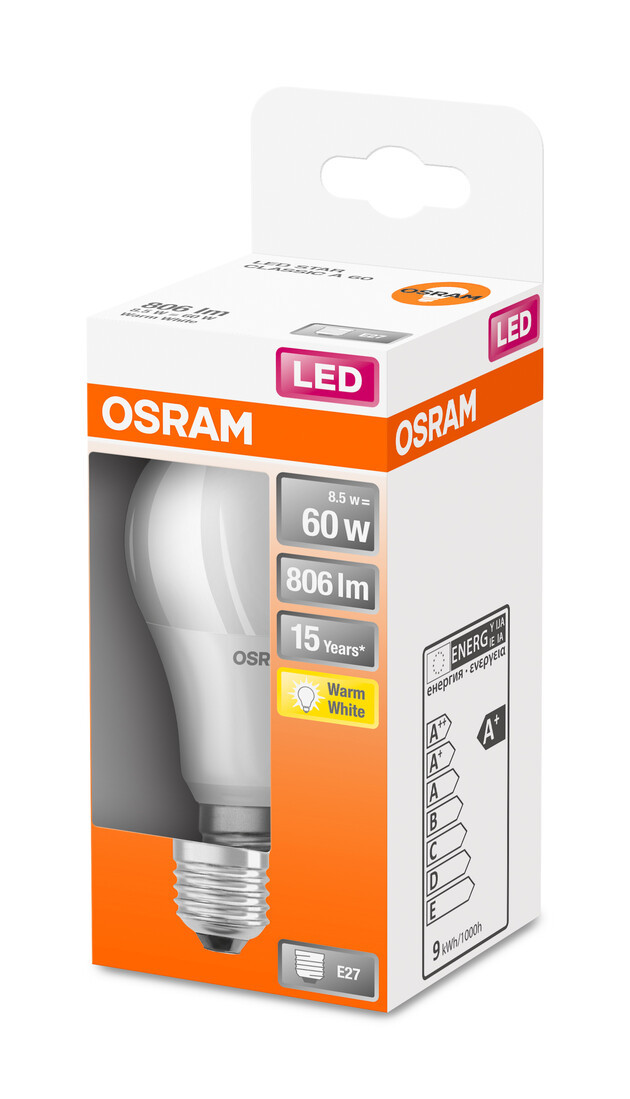 127357 LAMPARA STANDARD LED E27 8,5W 2700K STAR OSRAM
