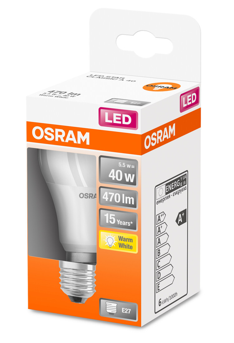 127319 LAMPARA STANDARD LED E27 5,5W 2700K STAR OSRAM