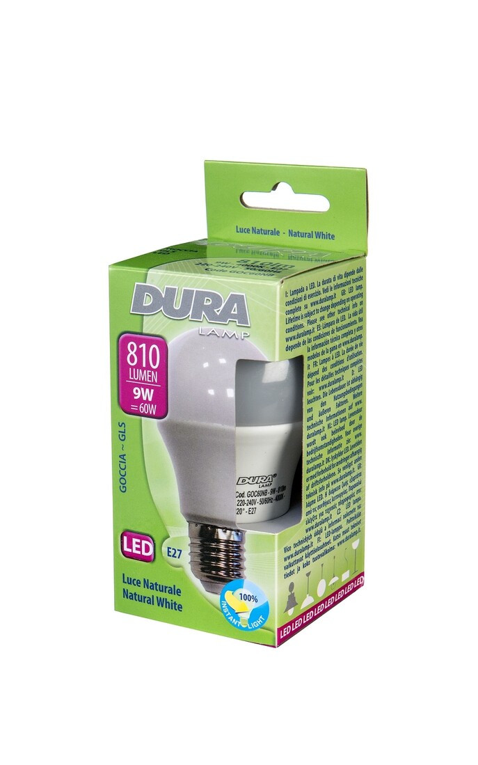 GOC60NB LAMPARA STANDARD LED E27 9W 4000K DURALAM