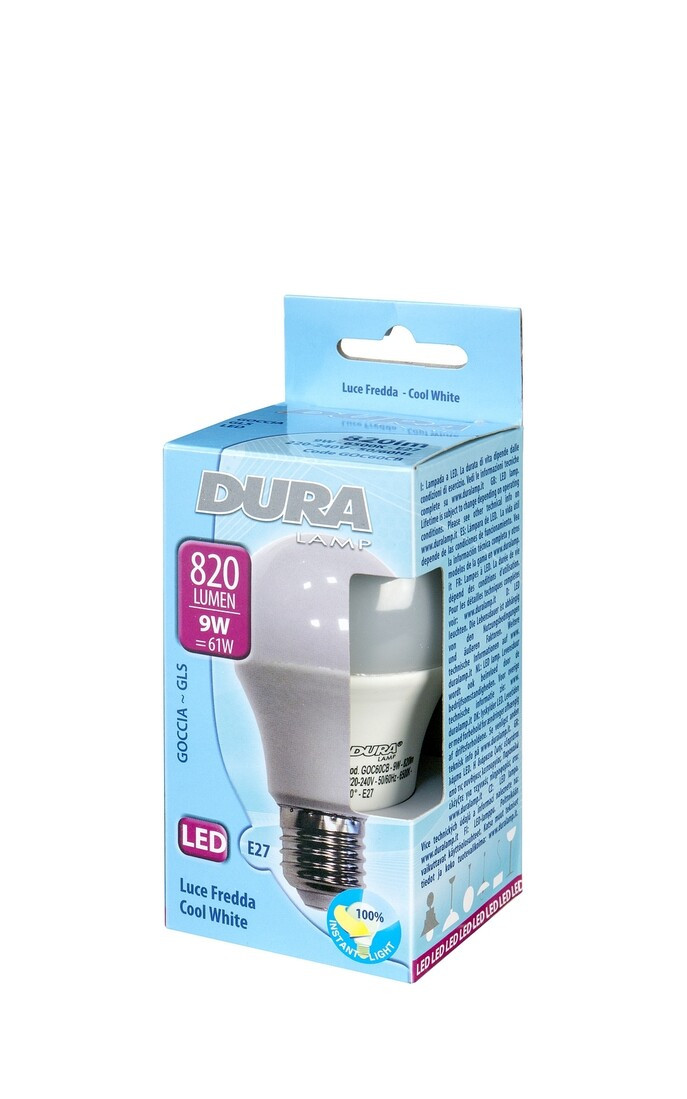 GOC60CB LAMPARA STANDARD LED E27 9W 6500K DURALAM