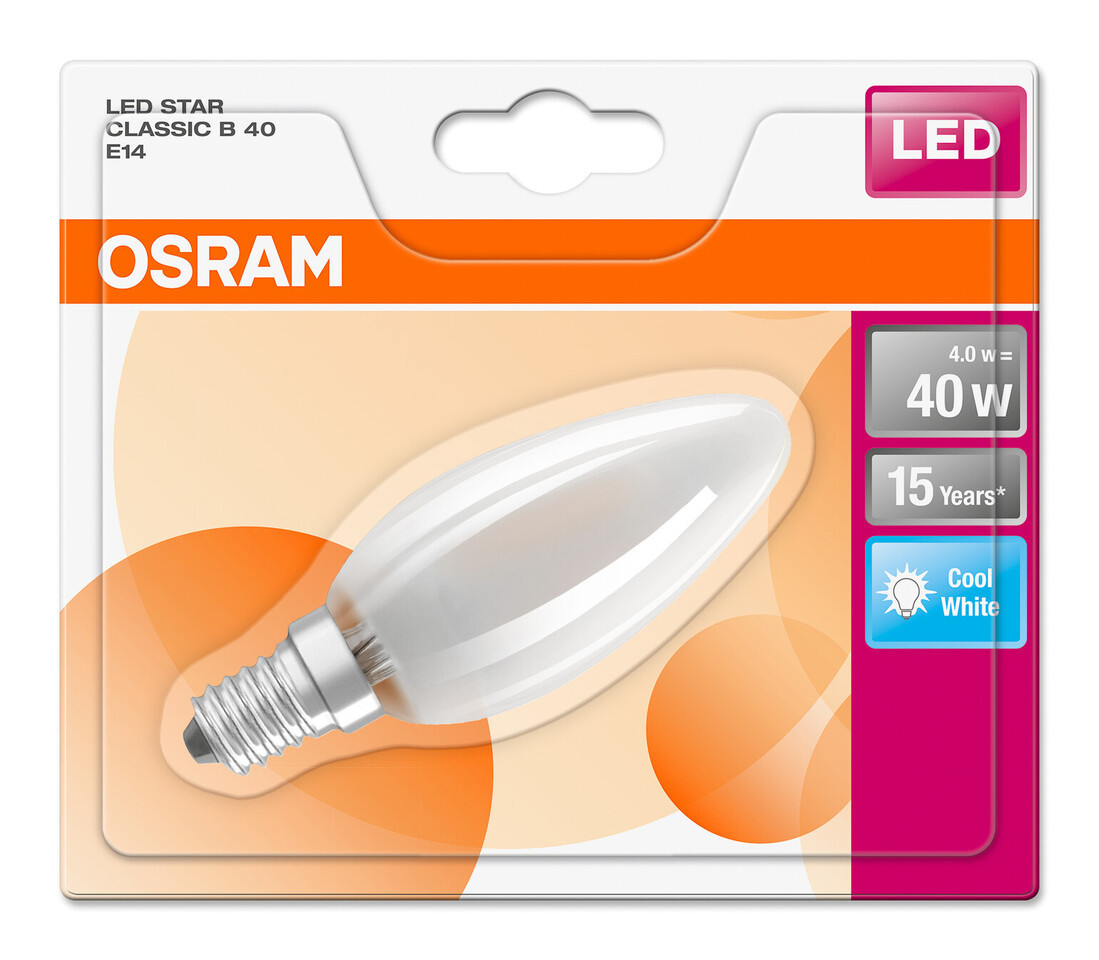 815032 BL LAMPARA VELA FIL LED MATE E14 4W 6500K