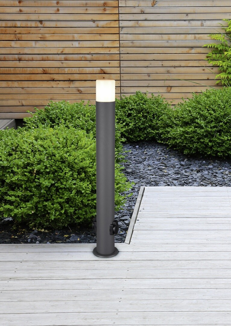 424060142 BALIZA ALUMINIO ANTRACITA HOOSIC E27 IP44 TRIO