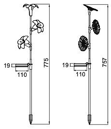 G4450 ESTACA 3 FLORES LED DECORATIVO SOLAR GALIX