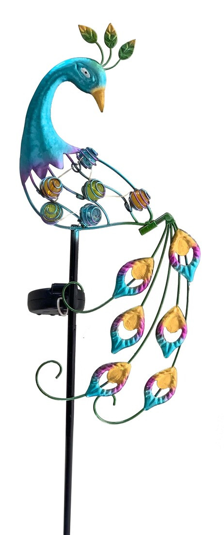 G2310 PAVO REAL SOLAR DECORATIVO METALICO GALIX