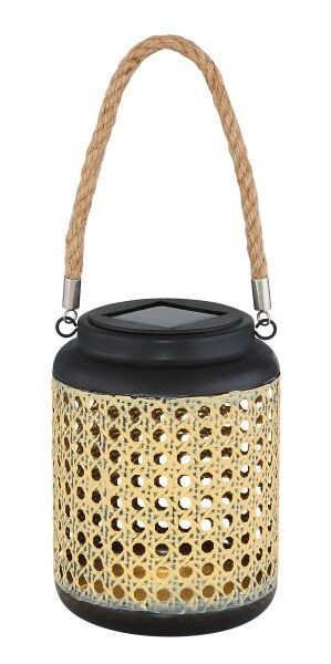 33668 LAMPARA SOLAR TARRO METALICO C/ASA CUERDA 3000K IP44 GLOBO