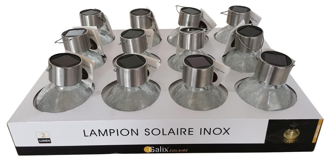 G2201 LAMPARA SOLAR BOMBILLA INOX GALIX
