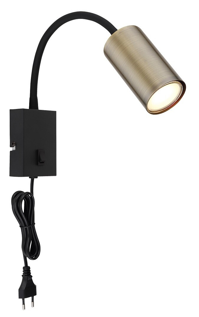 57911WM APLIQUE FOCO PARED INTERRUPTOR 1xGU10 35W 230V NIQUEL ROBBY GLOBO