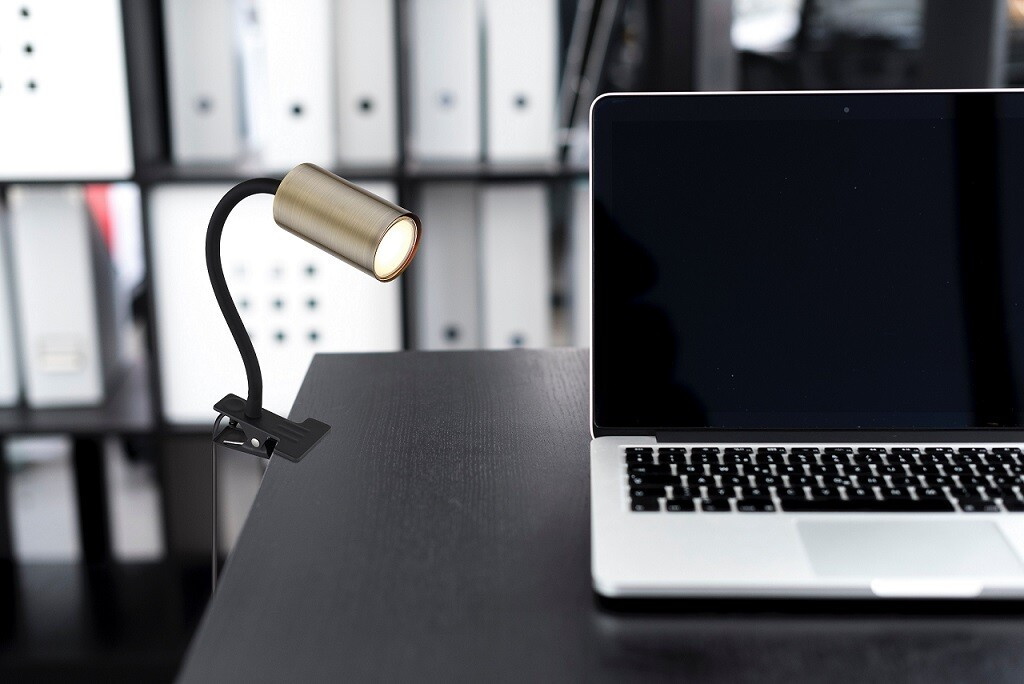 57911KM APLIQUE FOCO PARED PINZA ENCHUFABLE 1xGU10 25W 230V LATON ROBBY GLOBO