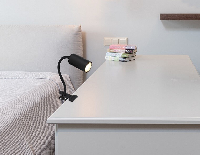 57911KB APLIQUE FOCO PARED PINZA ENCHUFABLE 1xGU10 25W 230V NEGRO ROBBY GLOBO