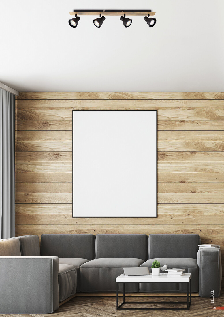 10268 REGLETA MADERA MIKO 2xGU10 NEGRA JUERIC