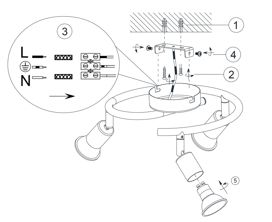 R80913932 REGLETA 3 FOCOS PARIS NEGRA GU10 TRIO