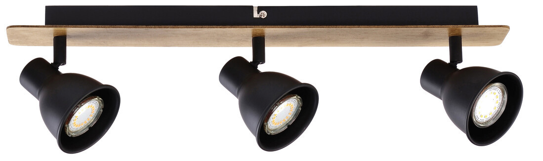 10269 REGLETA MADERA MIKO 3xGU10 NEGRA JUERIC