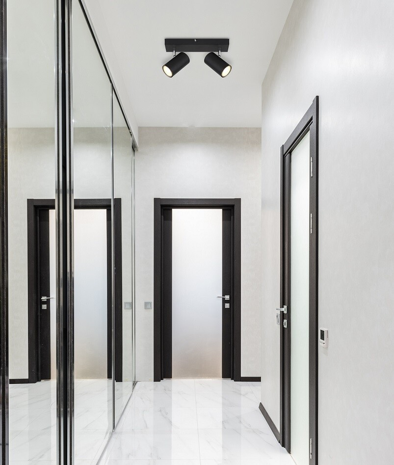 57911-2B REGLETA 2 FOCOS 2xGU10 35W 230V NEGRO ROBBY GLOBO