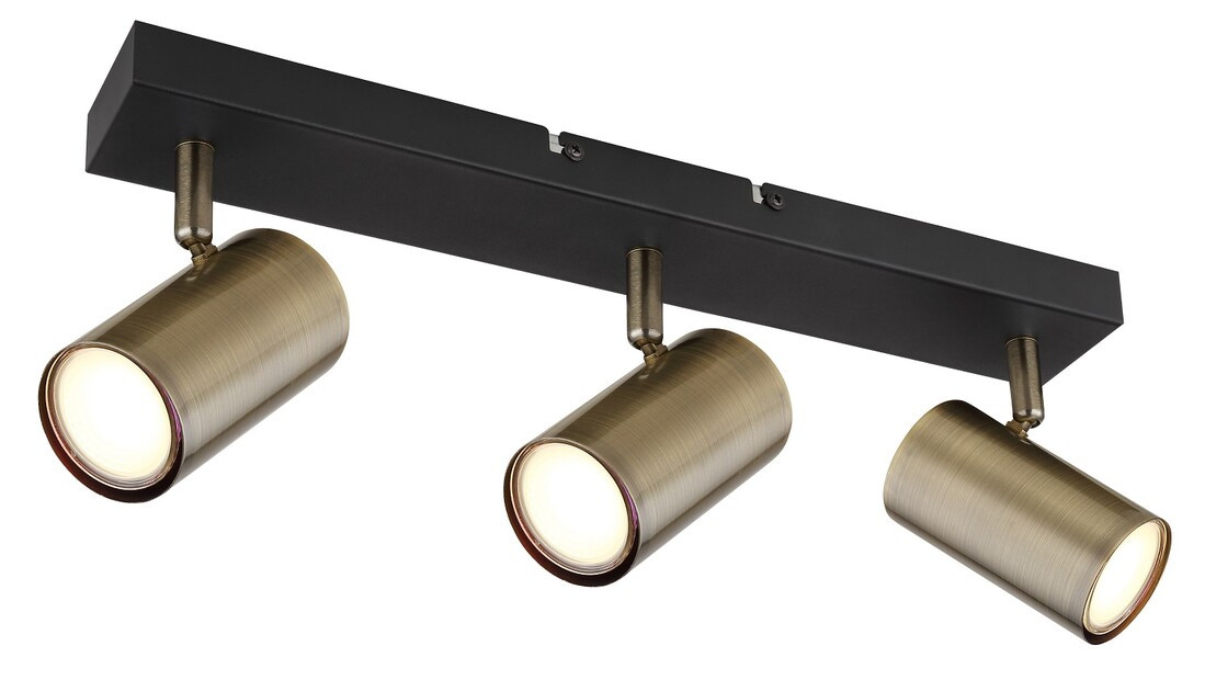 57911-3M REGLETA 3 FOCOS 3xGU10 25W 230V LATON ANTIGUO ROBBY GLOBO