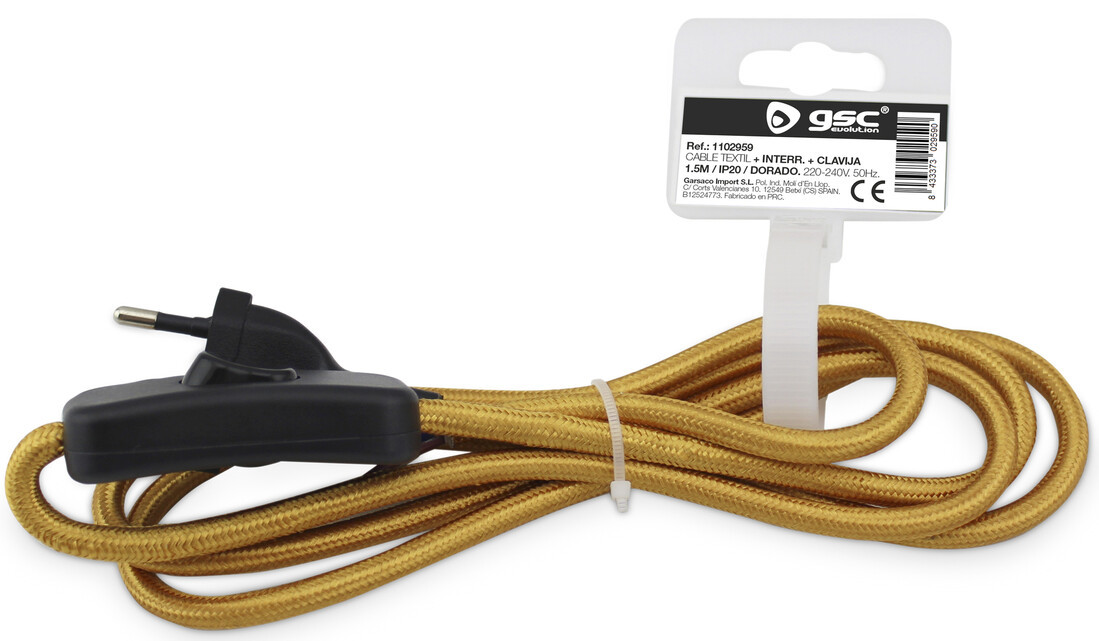 1102959 1,5m CONEXION CON INTERRUPTOR DORADA GSC