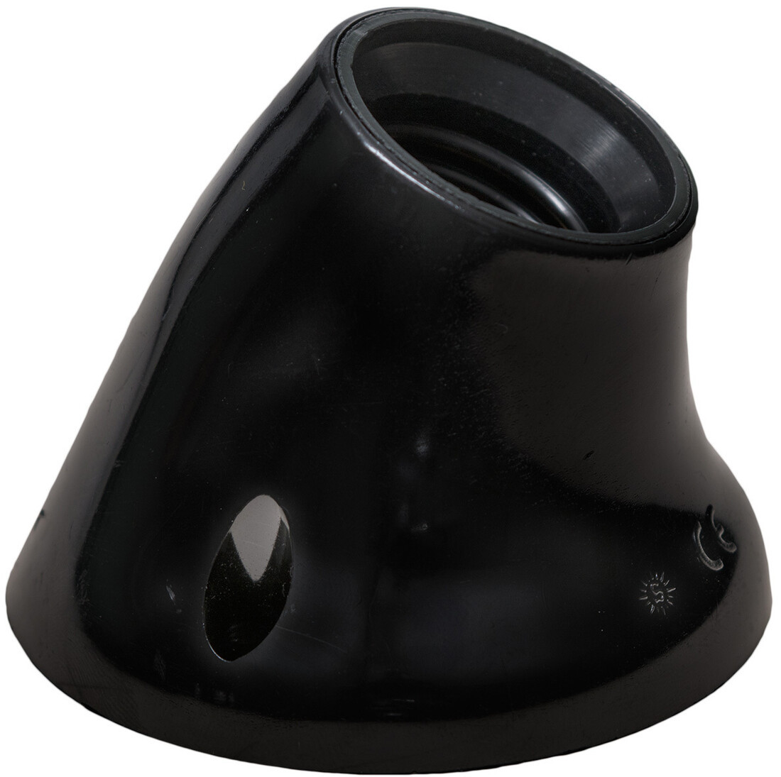 6510N PORTALAMPARAS CURVO NEGRO E27 SOLERA