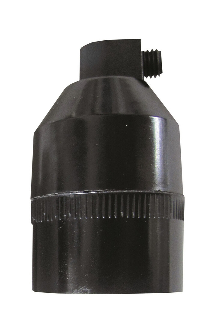 PORTALAMPARAS CONICO E27 NEGRO CON TORNILLO