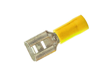 RTFY 100ud TERMINAL HEMBRA AMARILLO 25 mm. P/MACHO 6,3 x 0,8 COPAIN
