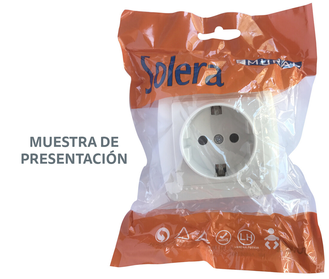 MUR03/2U PULSADOR ESTRECHO DE SUPERFICIE BLANCO SERIE MURAL SOLERA