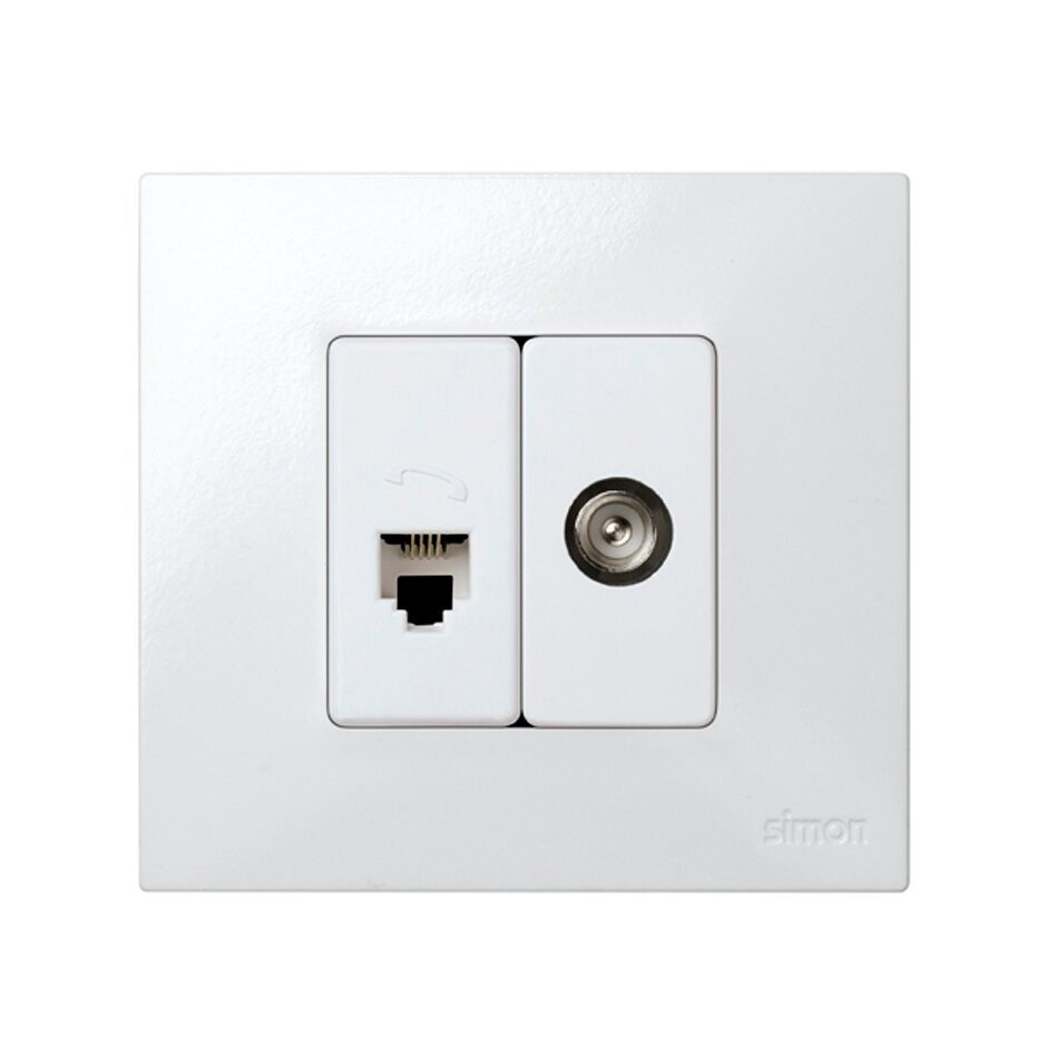 27475-34 TOMA TV SIMPLE BLANCO NIEVE SIMON