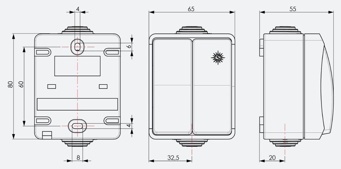 3313 DOBLE CONMUTADOR/INTERRUPTOR ESTANCO IP54 SOLERA