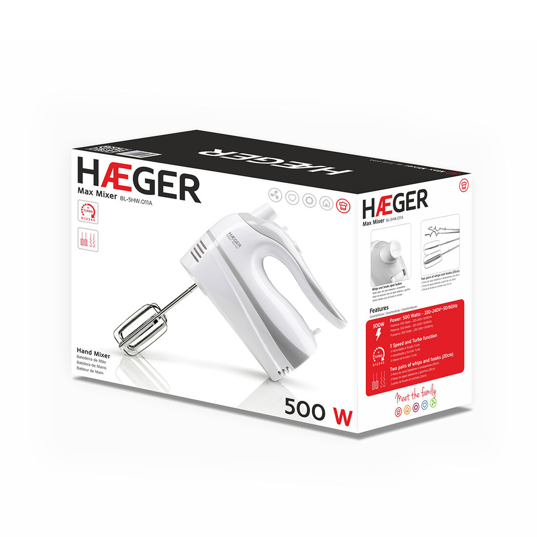 BL-5HW.011A BATIDORA AMASADORA 500W MAX MIXER HAEGER